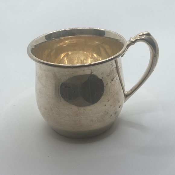 Vtg Birks Regency EP Electro Plated Copper Child’s Baby Cup Engraved Wade 2.5” - Picture 3 of 6